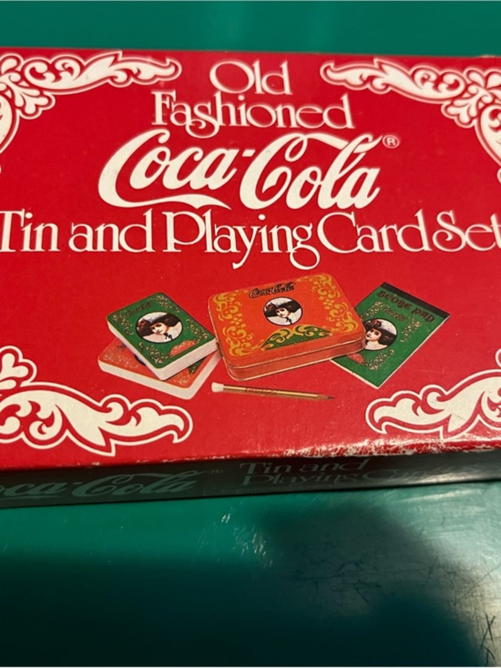 NOS Vintage Coca Cola Red Tin and Playing Card Set - Picture 1 of 12